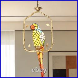 11In Antique Bronze Tiffany Lamp, Single Headed Parrot Pendant Light, Adjustable