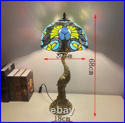 12 inch desk lamp Peacock Maple Leaf Tiffany Glass Desk Light Table Lamp Fixture