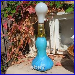 15 Van Briggle Turquoise Lamp w Original Butterfly and Flower Shade