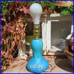 15 Van Briggle Turquoise Lamp w Original Butterfly and Flower Shade