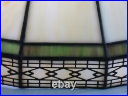 16 1/2 TIFFANY STYLE STAINED GLASS ART DECO MISSION FILIGREE Table LAMP SHADE