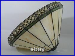 16 1/2 TIFFANY STYLE STAINED GLASS ART DECO MISSION FILIGREE Table LAMP SHADE