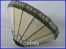 16 1/2 TIFFANY STYLE STAINED GLASS ART DECO MISSION FILIGREE Table LAMP SHADE