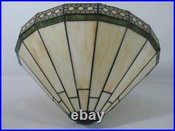 16 1/2 TIFFANY STYLE STAINED GLASS ART DECO MISSION FILIGREE Table LAMP SHADE