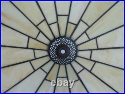 16 1/2 TIFFANY STYLE STAINED GLASS ART DECO MISSION FILIGREE Table LAMP SHADE