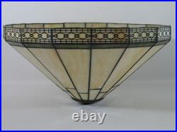 16 1/2 TIFFANY STYLE STAINED GLASS ART DECO MISSION FILIGREE Table LAMP SHADE