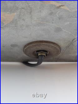 1920 Art Deco Brass Barrel Desk Lamp on Portoro Marble Base Dual Brass Inkwells