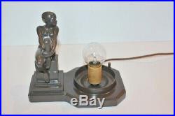 1920 Art Deco Nude Lady Table Lamp by APT N. Y. Works