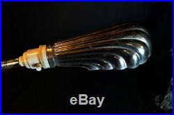 1920 GEC industrial L/E art deco chrome plated flexi stem lamp clam shell shade