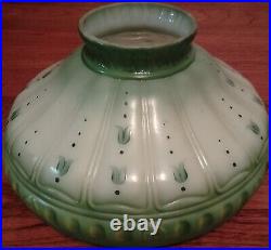 1920's AGM Green Glass Lamp Shade 5185 D-36 For Ready-Lite Lamp. Hand Painted