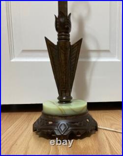 1920's Art Deco Uranium Glass Table Lamp