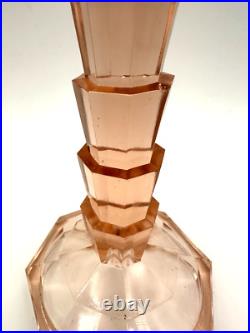 1920's Indiana Pink Depression Glass Art Deco 9 Lamp Base Tea Room Pattern