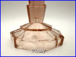 1920's Indiana Pink Depression Glass Art Deco 9 Lamp Base Tea Room Pattern