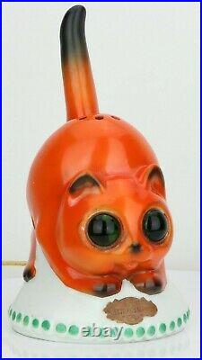 1920's Wilhelmsfeld GOEBEL Cat Perfume Lamp Porcelain Germany RARE ART DECO
