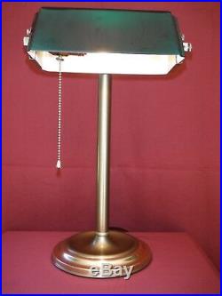 1920s ART DECO BANKERS LAMP With VERDELITE GREEN CASED GLASS SHADE