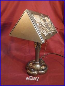 1920s ART DECO PIANO DESK LAMP With SLAG SHADE