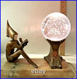 1920s Amazing condition J. B. Hirsch Gerdago Art Deco Pixie Lamp glass Bubble
