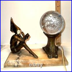 1920s Amazing condition J. B. Hirsch Gerdago Art Deco Pixie Lamp glass Bubble