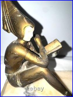 1920s Amazing condition J. B. Hirsch Gerdago Art Deco Pixie Lamp glass Bubble