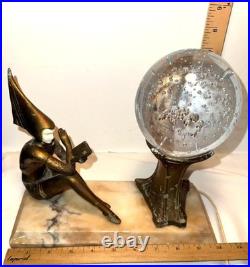 1920s Amazing condition J. B. Hirsch Gerdago Art Deco Pixie Lamp glass Bubble