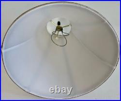 1920s Art Deco Bronze Floral Table Lamp with Silk Shade