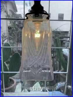 1920s Art Deco Japanese Meiji Taisho Cicada Opalescent Lamp