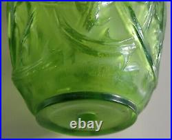 1920s R LALIQUE Art Deco Lamp Green Ronces VASE