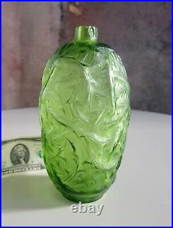 1920s R LALIQUE Art Deco Lamp Green Ronces VASE