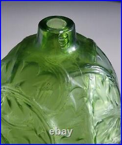 1920s R LALIQUE Art Deco Lamp Green Ronces VASE