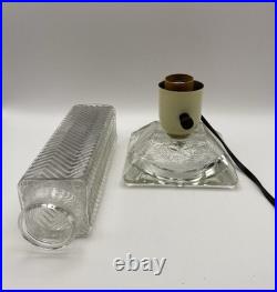 1930-1940 Art Deco Bullet Torpedo Skyscraper Table Lamp Chevron Pattern WORKS