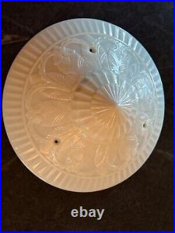 1930 Art Deco Hanging Ceiling Glass Shade Fixture, Fabulous Art Deco Design 12