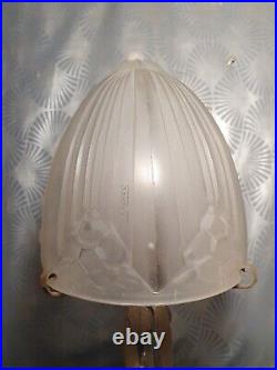 1930 SONOVER Wrought Iron Mushroom Lamp & Glass Dome Day Shoe