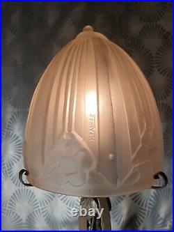 1930 SONOVER Wrought Iron Mushroom Lamp & Glass Dome Day Shoe