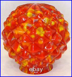 1930's ART DECO Antique CZECH End of Day Glass FIGURAL TABLE LAMP SHADE Globe