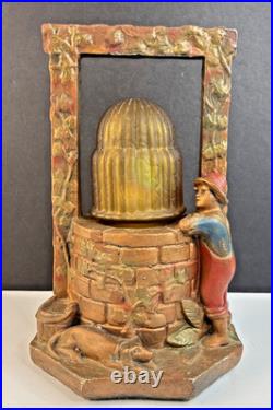 1930's Art Deco Chalkware Wishing Well Lamp P. Incrocci Pittsburgh WORKS