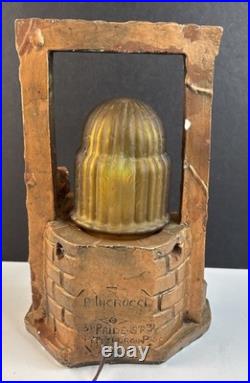 1930's Art Deco Chalkware Wishing Well Lamp P. Incrocci Pittsburgh WORKS