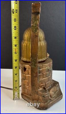1930's Art Deco Chalkware Wishing Well Lamp P. Incrocci Pittsburgh WORKS