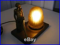 1930's Art Deco Table lamp, Boudoir Lamp. Original, Paint, Shade, Cord. Everything