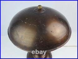 1930's Art Deco mushroom desk / table lamp single bulb bronze color UFO works