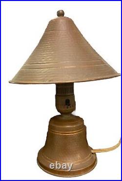 1930's Arts & Crafts Era Small Hand Hammered Copper Lamp