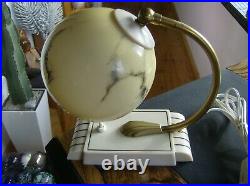 1930er Art Deco Marmor Kugel Glas Tischlampe oder Wandlampe TOP vintage lamp