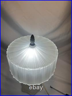 1930s ART DECO Boudoir Lamp FROSTED GLASS McKee Attrib REWIRED