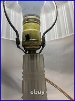 1930s ART DECO Boudoir Lamp FROSTED GLASS McKee Attrib REWIRED