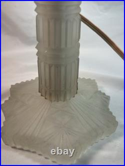 1930s ART DECO Boudoir Lamp FROSTED GLASS McKee Attrib REWIRED