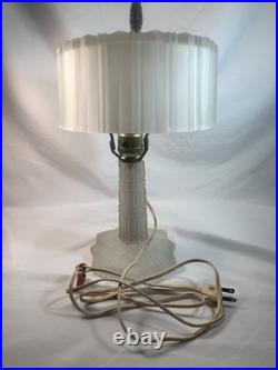 1930s ART DECO Boudoir Lamp FROSTED GLASS McKee Attrib REWIRED