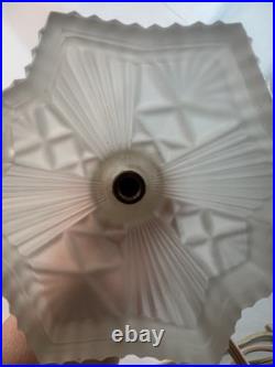 1930s ART DECO Boudoir Lamp FROSTED GLASS McKee Attrib REWIRED