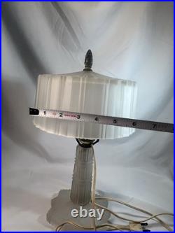 1930s ART DECO Boudoir Lamp FROSTED GLASS McKee Attrib REWIRED