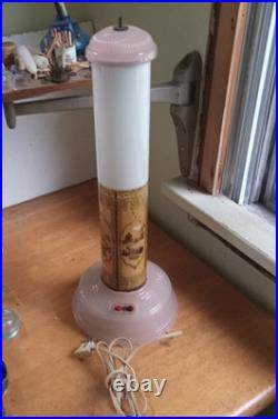 1930s ART DECO EUREKA TEA CO ALL-LITE SKYSCRAPER BOUDOIR LAMP WORKING CONDITION