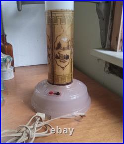 1930s ART DECO EUREKA TEA CO ALL-LITE SKYSCRAPER BOUDOIR LAMP WORKING CONDITION