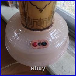1930s ART DECO EUREKA TEA CO ALL-LITE SKYSCRAPER BOUDOIR LAMP WORKING CONDITION